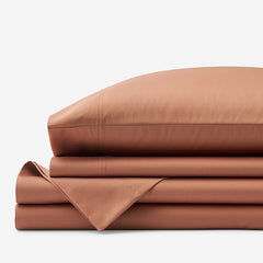 Classic Smooth Wrinkle-Free Sateen Bed Sheet Set - Caramel, Queen