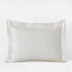 Jacquard Leaf Yarn-Dyed Premium Smooth Supima® Cotton Wrinkle-Free Sateen Sham - Ivory, Euro