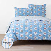 Blossoms and Stripes Classic Cool Cotton Percale Reversible Comforter - Blossom Veil, Twin/Twin XL