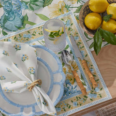 Garden Floral Cotton Placemats, Set of 4 - Gardenia Mist