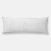 Embroidered Damask Decorative Lumbar Pillow Cover - White, 14 in. x 40 in.