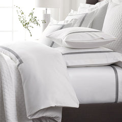 Hewett Luxe Smooth Egyptian Cotton Sateen Duvet Cover - Gray, Oversized Queen