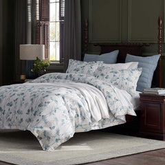 Garden Leaf Premium Smooth Wrinkle-Free Sateen Sham - Blue Multi, Euro