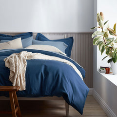 Classic Ultra-Cozy Cotton Velvet Flannel Solid Duvet Cover - Slate Blue, King/Cal. King