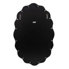 Oval Scalloped Metal Frame Wall Mirror - Silver