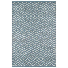 Diamond Handwoven Indoor/Outdoor Rug - Slate Blue, 6' x 9'
