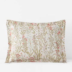 Julienne Classic Cool Cotton Percale Reversible Sham - Mini Floral Taupe, King