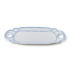 Faux Bamboo Border Melamine Platter - Light Blue