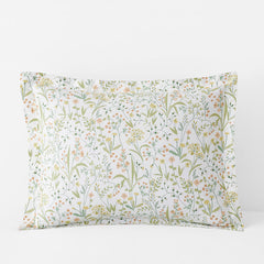 Clemencia Classic Cool Cotton Percale Sham - Mini Floral Peach Blossom, Standard