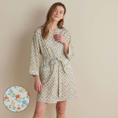 Printed Voile Women's Kimono Robe - Meadow Song, XL/XXL