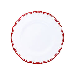 Maison Melamine Salad Plates, Set of 4 - White/Red