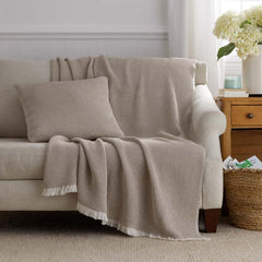 Cadence Solid Decorative Square Pillow Cover - Taupe, 20 in. x 20 in.