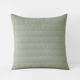 Premium Breathable Washed Linen Solid Quilted Sham - Moss, Euro