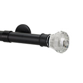 Facets Finial and 1" diameter Rod Set - Black, 120"