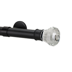 Facets Finial and 1" diameter Rod Set - Black, 96"