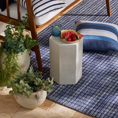 Ceramic Hexagon Side Table - White