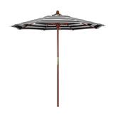 Round Outdoor Patio Umbrella, Wood with Manual Lift - Cabana Classic, 7.5'