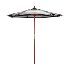 Round Outdoor Patio Umbrella, Wood with Manual Lift - Cabana Classic, 7.5'