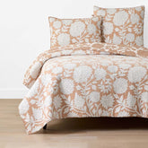 Feliciana Chrysanthemum Reversible Quilt - Clay, King/Cal. King
