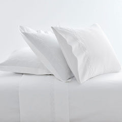 Marcella Premium Smooth Egyptian Cotton Sateen Duvet Cover - White, Full/Queen