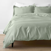 Classic Smooth Rayon Made From Bamboo Sateen Bed Duvet Cover - Tarragon, King/Cal King