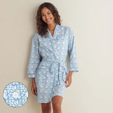 Printed Voile Women's Kimono Robe - Floral Weave, XL/XXL