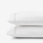 Dorset Stripe Luxe Smooth Egyptian Cotton Sateen Pillowcase Set - Taupe, King