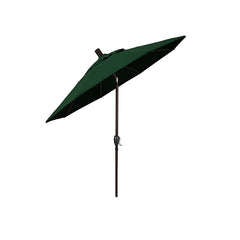 6' Round Outdoor Patio Umbrella, Aluminum with Push Button Tilt - Bronze Finish, Forest Green