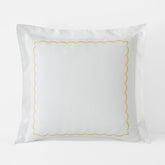 Scallop Embroidered Premium Cool Egyptian Percale Sham - Yellow, Euro