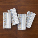 Floral Napkins, Set of 4 - Floral Stripe