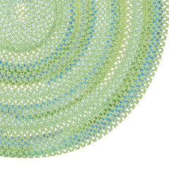 Sailor Stripe Reversible Braided Cotton Rug - Green, 5' 6" Round