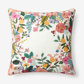 Garden Party Decorative Square Pillow Cover - Ivory Multi