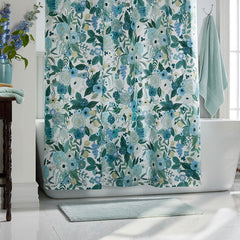 Garden Party Classic Cool Cotton Percale Shower Curtain - Teal