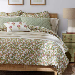 Julienne Classic Cool Cotton Percale Sham - Floral Beige, Euro