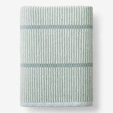 Narrow Stripe Reversible Cotton Bath Sheet - Spa Green