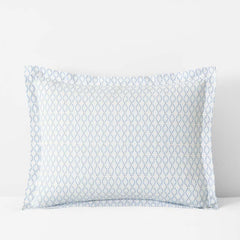 Feliciana Geo Garment Washed Cotton Percale Sham - Blue Multi, Standard