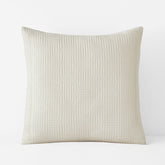 Premium Smooth Cotton Sateen Solid Quilted Sham - Cream, Euro