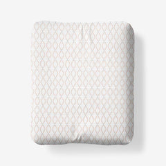 Feliciana Geo Garment Washed Cotton Percale Fitted Bed Sheet - Clay, Twin