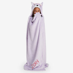 Plush Character Throw - Lavender Cat