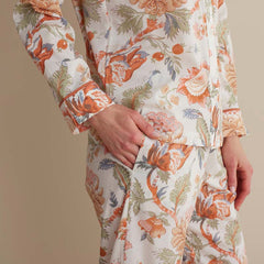 Printed Voile Women's Cropped Pajama Set - Wild Bloom, XS
