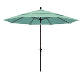 Round Outdoor Patio Umbrella, Fiberglass with Twist Tilt - Bronze Finish, Spectrum Mist, 11'
