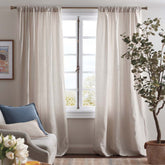 Linen Blackout Window Curtain - Sand, 108 in.
