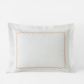 Embroidered Scallop Classic Cool Cotton Percale Sham - Melon, Standard