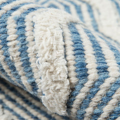 Arrow Stripe Handwoven Wool Rug - Blue, 5' x 8'