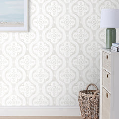 Chateau Removable Wallpaper - Platinum, Swatch