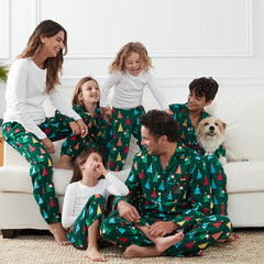 Family Flannel Kid's Button-Down Pajama Set - Peekaboo Santa, 6/7