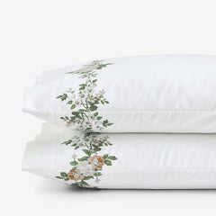 Blooming Melody Border Premium Smooth Wrinkle-Free Sateen Pillowcase Set - White Multi, King