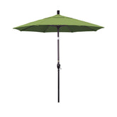 Round Outdoor Patio Umbrella, Fiberglass with Twist Tilt - Bronze Finish, Ginkgo, 7.5'