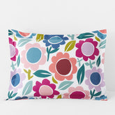 Joyful Flower Classic Cool Organic Cotton Percale Sham - White Multi, Standard