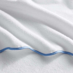 Scalloped Edge Hand Towel - Light Blue